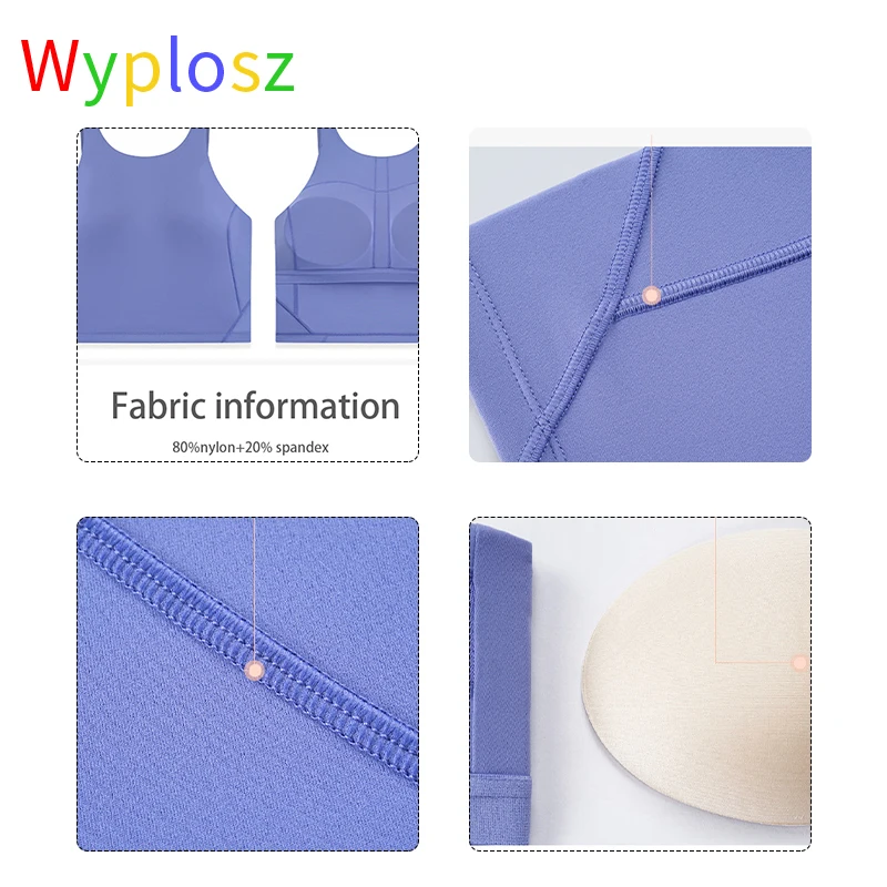 Wyplosz Sports Bras Winter Fitness Workout Comfortable Shockproof Stretch Top Fixed Cup Nylon Vest Back High Strength Lengthen