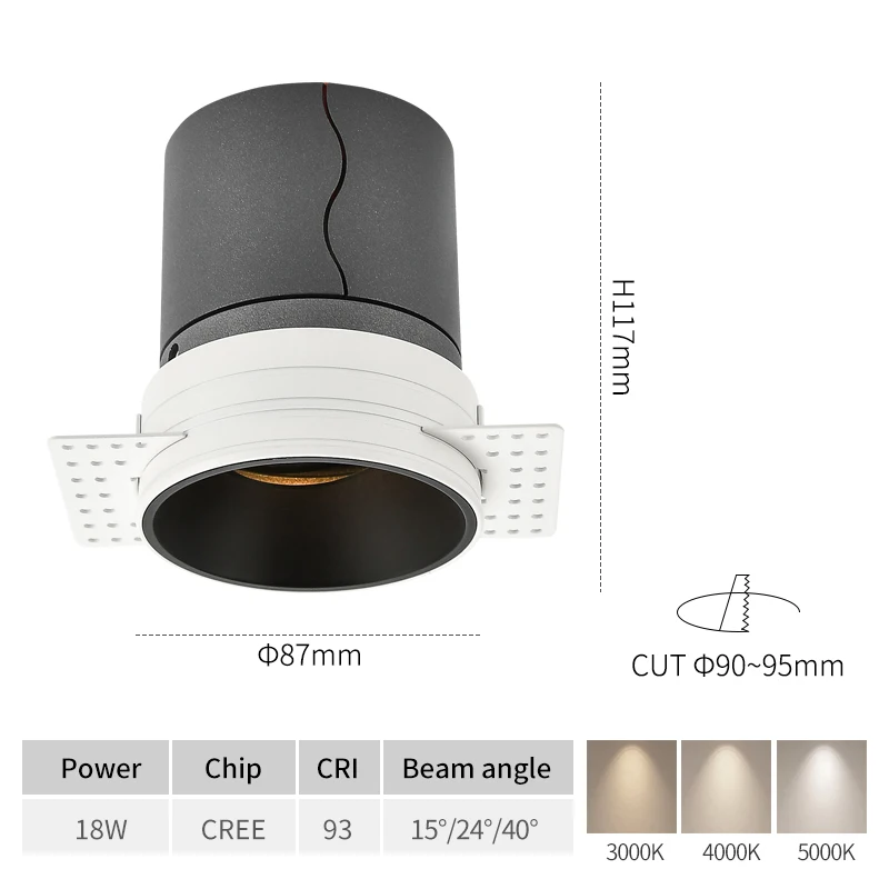 

SCON Бескаркасный светодиодный прожектор для дома алюминиевый