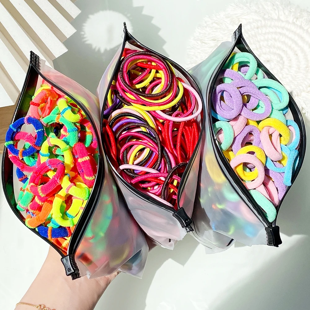 

50/100 Pcs Small Candy Color Elastic Headbands Kid Girls Lovely Solid Srunchies Ties Rubber Bands Children Hair Accessories