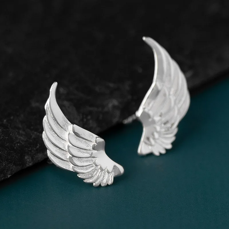 

INATURE 925 пробы серебряные изысканные ангельские крылья перо серьги-каффы для женщин ювелирные изделия