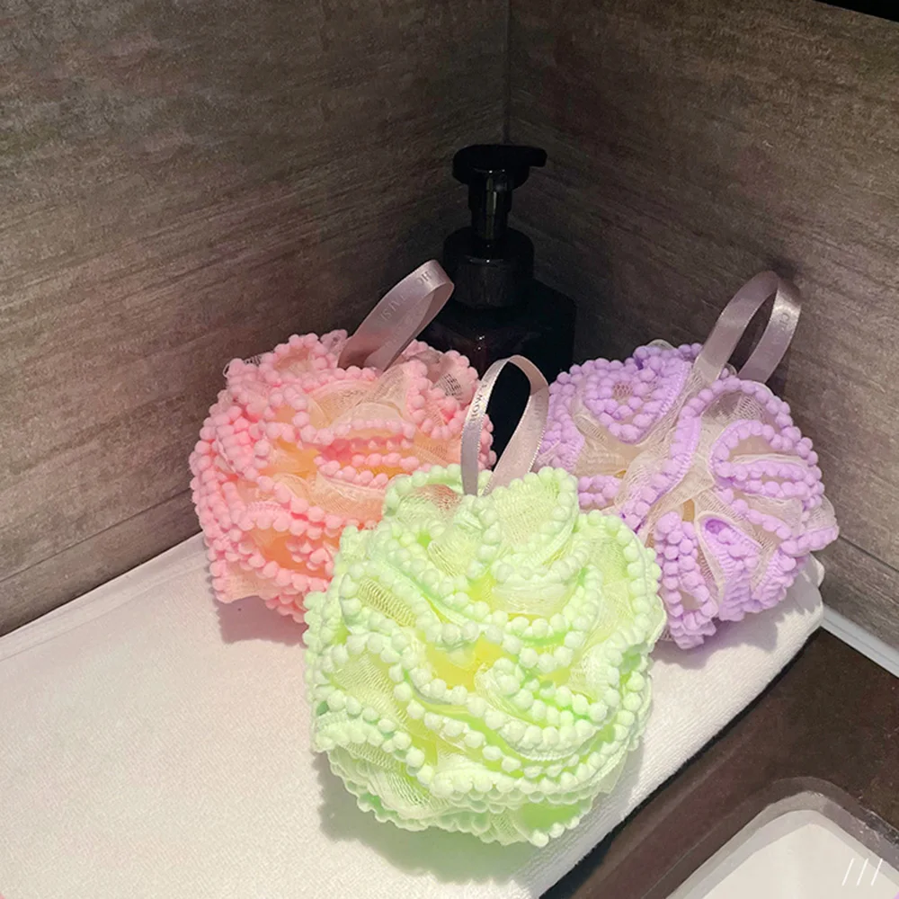 

Soft Mesh Bath Sponges Adult Bath Balls Bath Lovely Scrub Bath Flower Body Cleaner Exfoliating Scrubbers Ball Bathroom Supplies