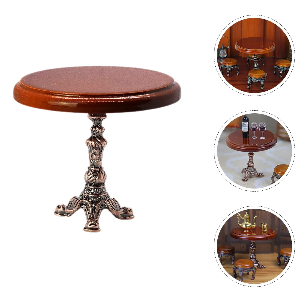

Mini Side Table Miniature Side Table House End Table Decoration Furniture Dollhouse Accessory