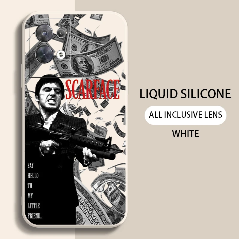 Модный чехол для телефона Scarface Dollar OPPO FIND X6 X5 X3 Pro Lite Neo Reno 9 8 7 8T 5G с жидкой
