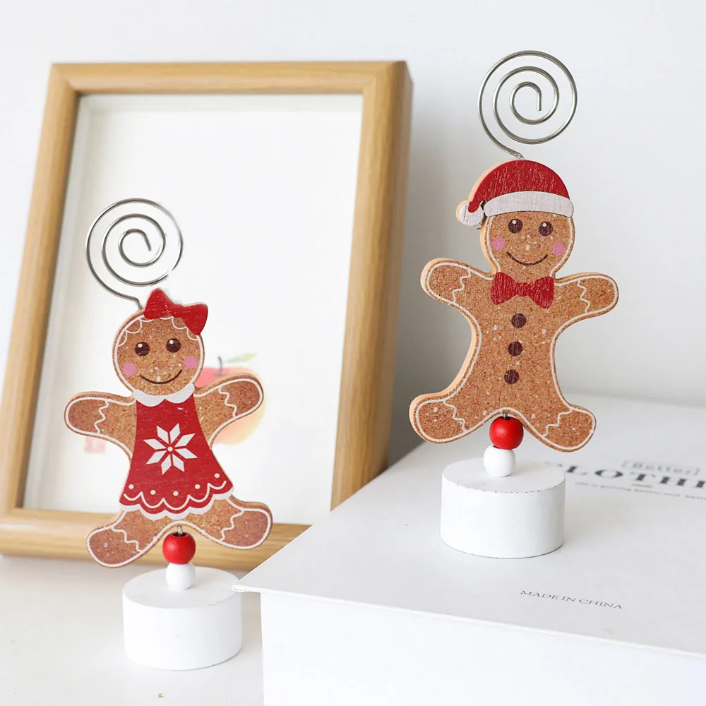 2 шт. пряничный человечек снеговик подсвечник держатель для визитных карточек