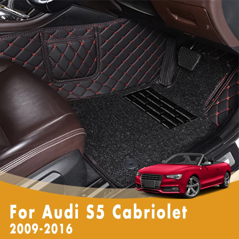 

Роскошные двухслойные коврики RHD с проволочной петлей, автомобильные коврики для Audi S5 кабриолета 2016, 2015, 2014, 2013, 2012, 2011, 2010, 2009, защита