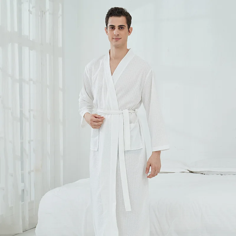 Couple Men's Robe Waffle Soft Bathrobe WInter Autumn Sleepwear Homewear For Couples Pyjama Pajama Robe