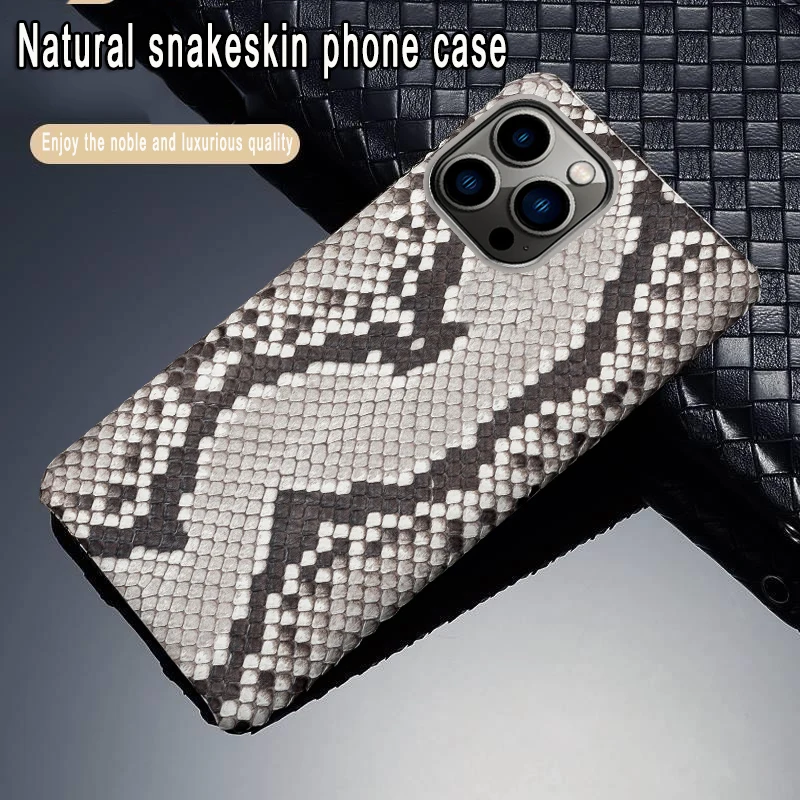 

Genuine Leather Phone Case For iPhone 14 13 12 Mini 11 Pro Max X XR XS Max 6S 7 8 Plus SE Case Real Python Skin Back Cover