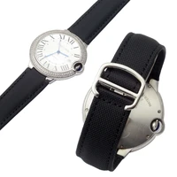 nylon strap lug fits cartier blue balloon black knight wsbb0015 mens and womens canvas woven watch chain 18mm 20mm