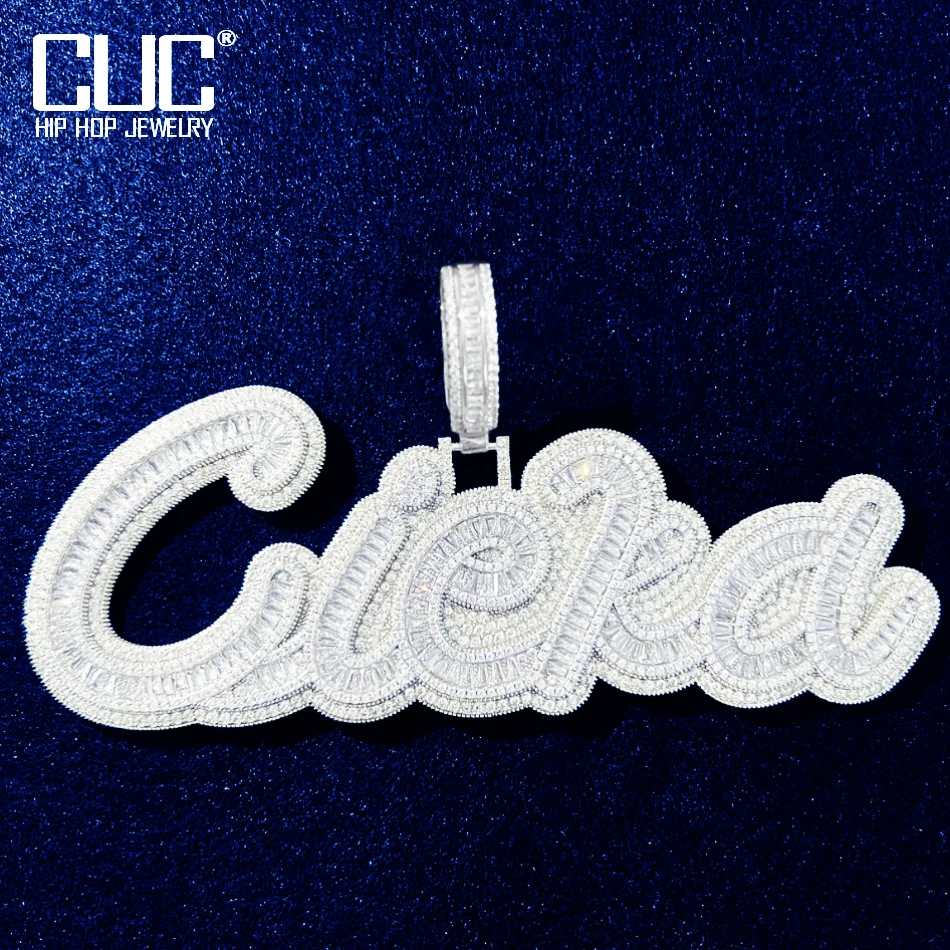 CUC Custom Letter Name Pendant For Men Women Big Bail Make Number Symbol Necklace Chain Zircon Hip Hop Jewelry