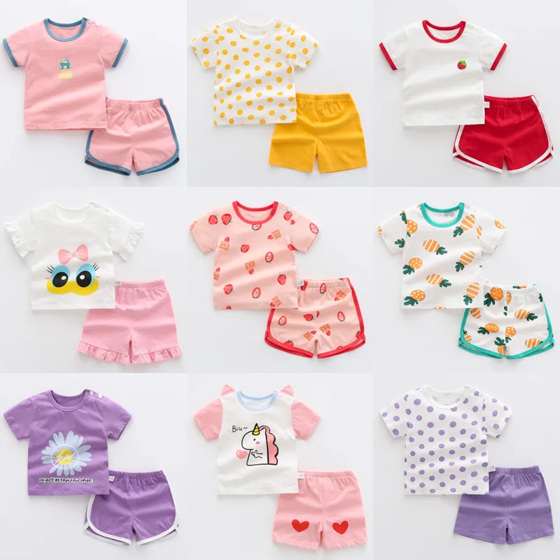 

Kids Summer Clothing Set Cotton T-Shirt Shorts 2pcs Kids Casual Clothing For Children Outfits