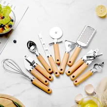 Stainless Steel Plastic Handle Can Opener Baking Set Pizza Peeler Cheese Knife Cooking Utensils Garlic Press Kitchen Gadgets