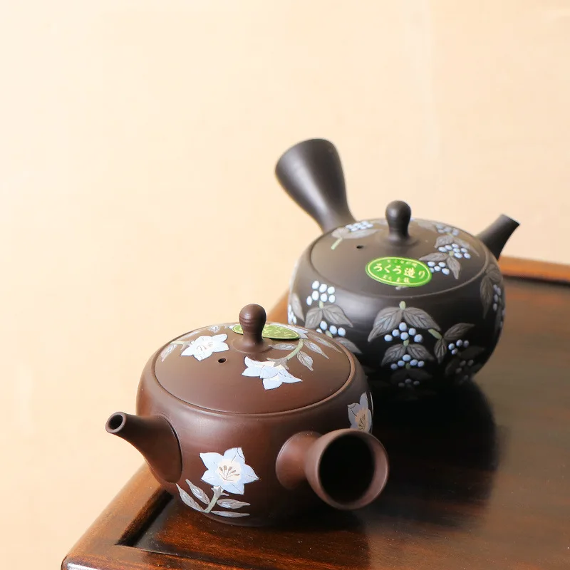 Японский импортный часто Гладкий горлящий чайник с боковой ручкой Нефритовый