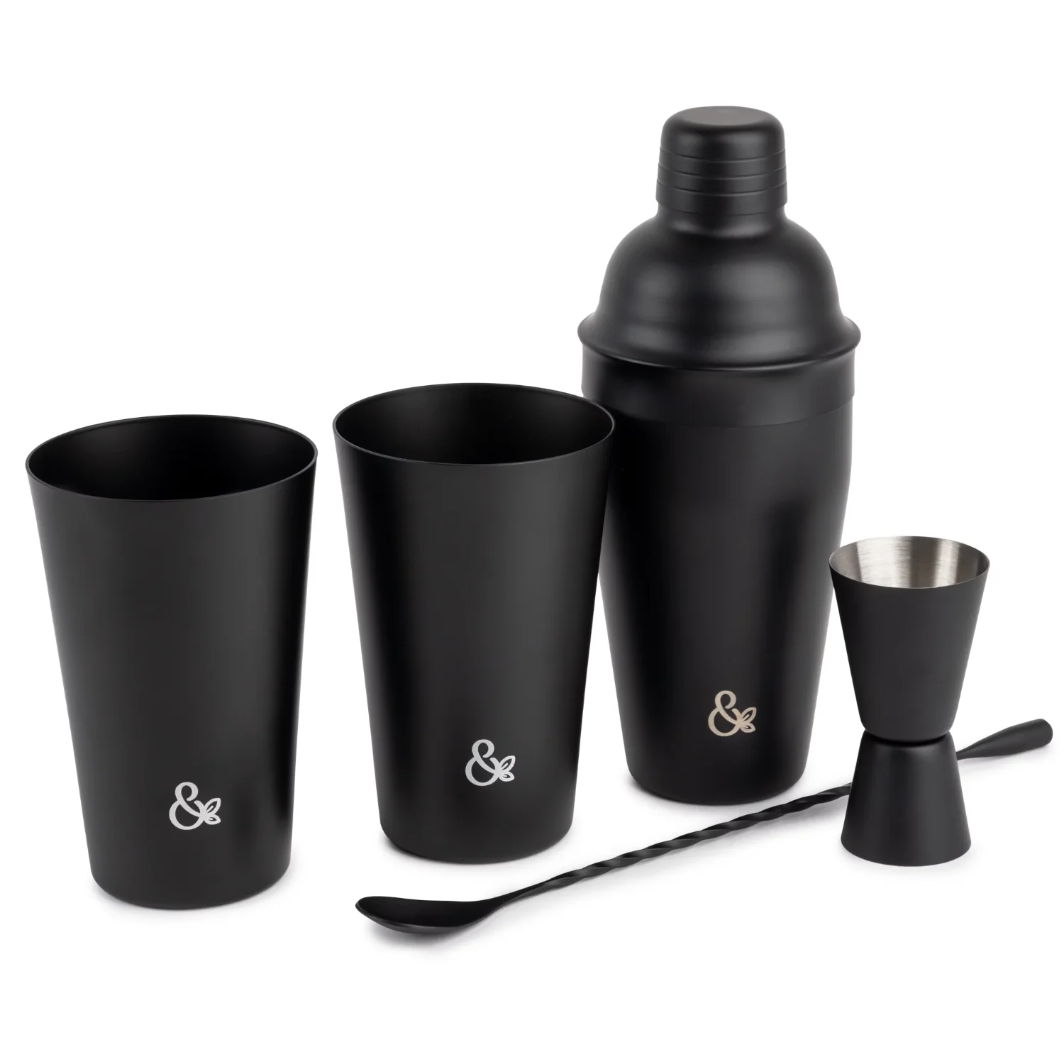 

Набор миксологических стержней из нержавеющей стали, шейкер, черный, набор из 5 предметов