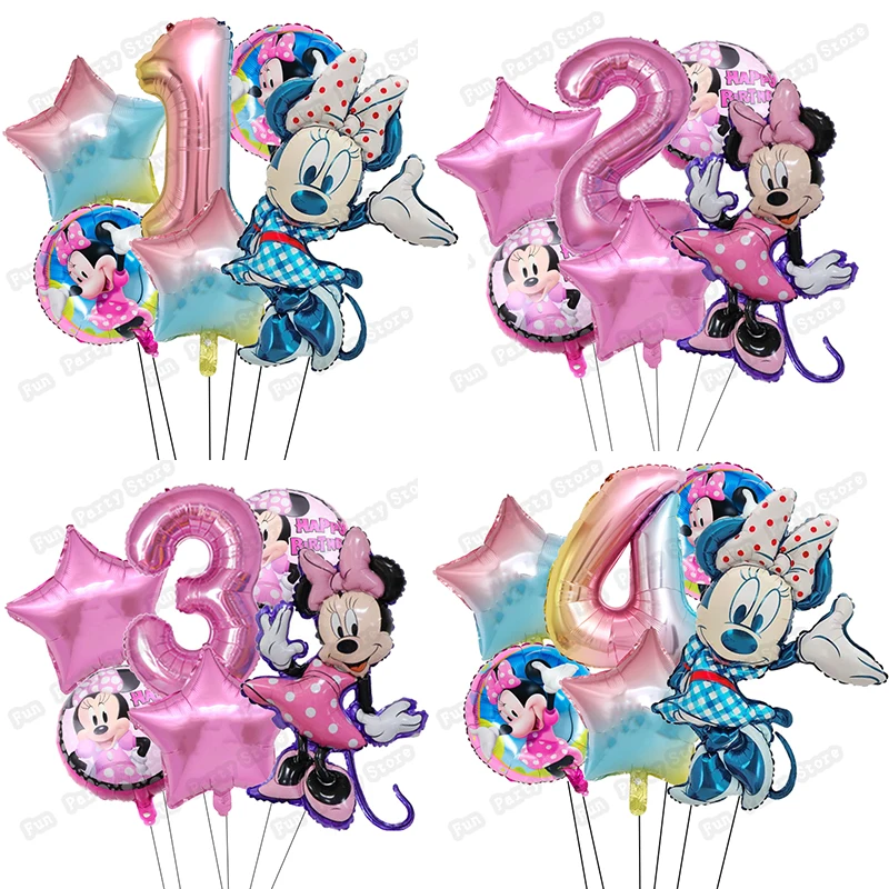 Набор воздушных шаров из фольги Минни 6 шт. | Дом и сад