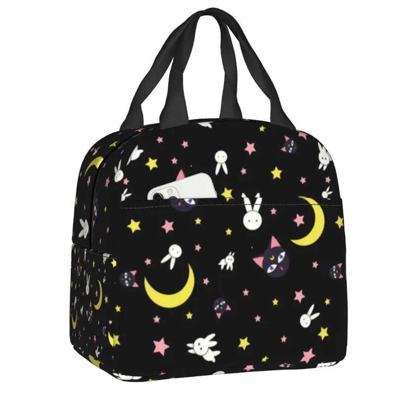 

Moon Sailors Luna Pattern Lunch Box Women Waterproof Cooler Thermal Food Insulated Lunch Bag Office Work Picnic Tote Bags