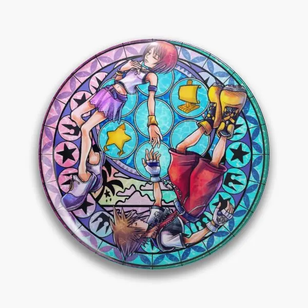 

Sora And Kairi витражное стекло Kingdom Hea настраиваемая мягкая булавка для пуговиц Модный воротник для влюбленной одежды креативный Декор подарок м...