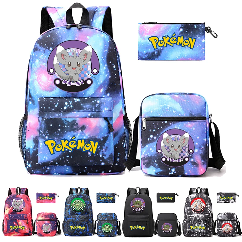 

Bandai Pokemon Anime Backpack Pikachu Teenagers Student Schoolbag Boy Girl Rucksacks Charmander Figure Big Capacity Cartoon Bag