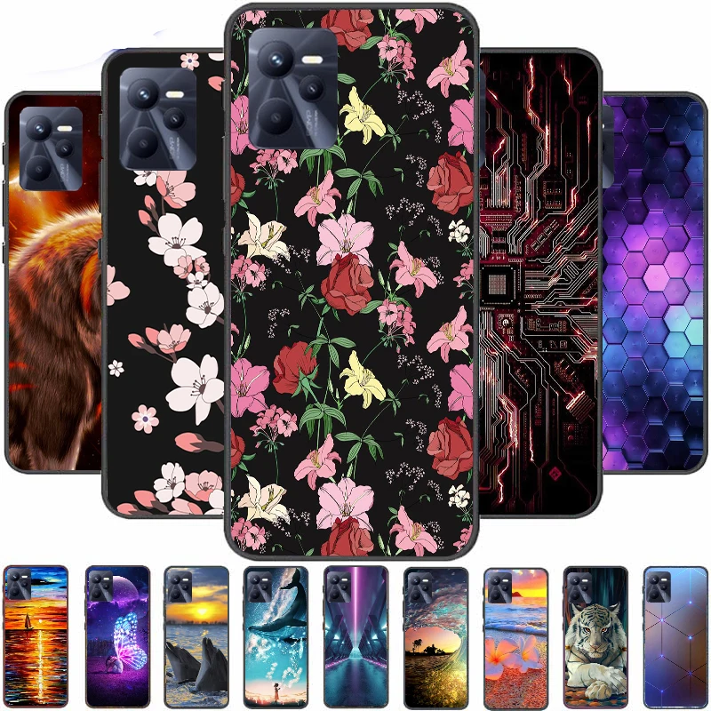 

Case For Realme C35 Cover Soft TPU Cartoon Cute Coque Painting Fundas Bumper Shell Back Color Phoneful