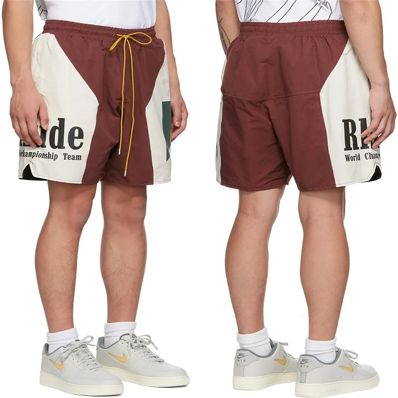 

Rhude Panel Short Sunset Alphabet Print Color Contrast Shorts