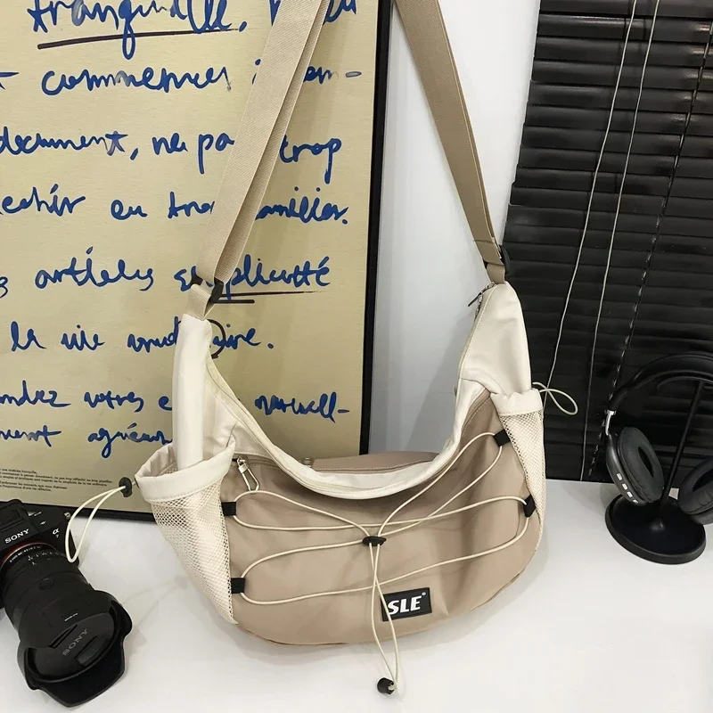 Нейлоновая сумка через плечо Colorblock вместительная Сетчатая Сумка унисекс 2024