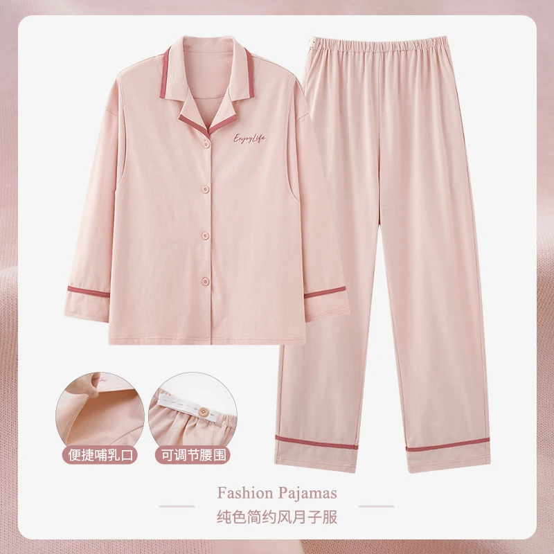 Confinement Clothing Summer Thin Postpartum Materni Pajamas Women Spring and Autumn Pregnancy Plus size Nursing H...