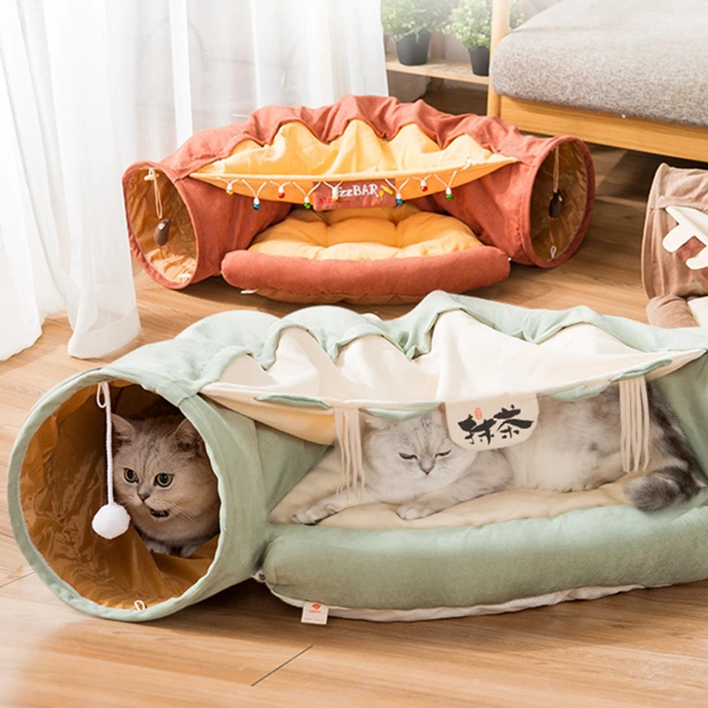

Складная игрушка для кошек, туннель для пересечения животных, длинное гнездо, экологически чистая развивающая игрушка для домашних животны...