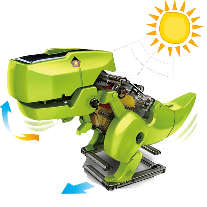 3 In 1 Solar Energy Dinosaur Robotic Kits DIY Assembly Educational Toys Model Building Kids Science for Children | Игрушки и хобби