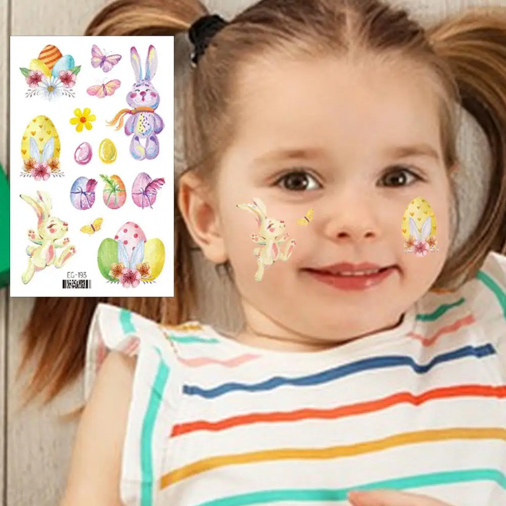 Тату-наклейки на тему кролика пасхальные Временные татуировки тематические