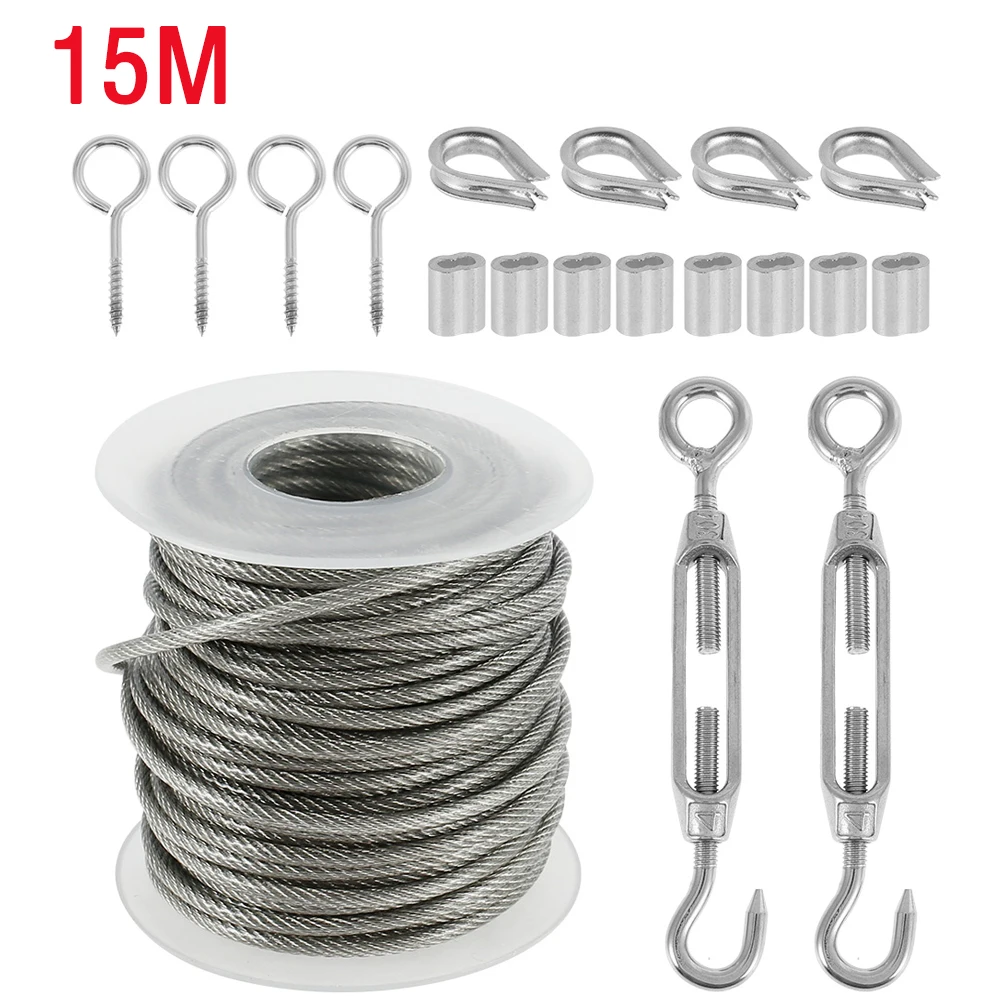 Комплект кабельных перил для сада 15 м/30 м провод изображения дюйма усиленный винт