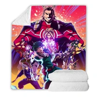 3d my hero academy throwing blanket anime flannel blanket super soft warm travel camping household bedding living room