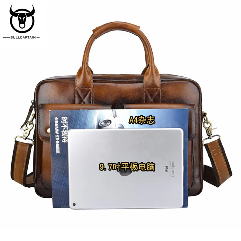 Мужская сумка из натуральной кожи деловая сумка-мессенджер с верхней ручкой