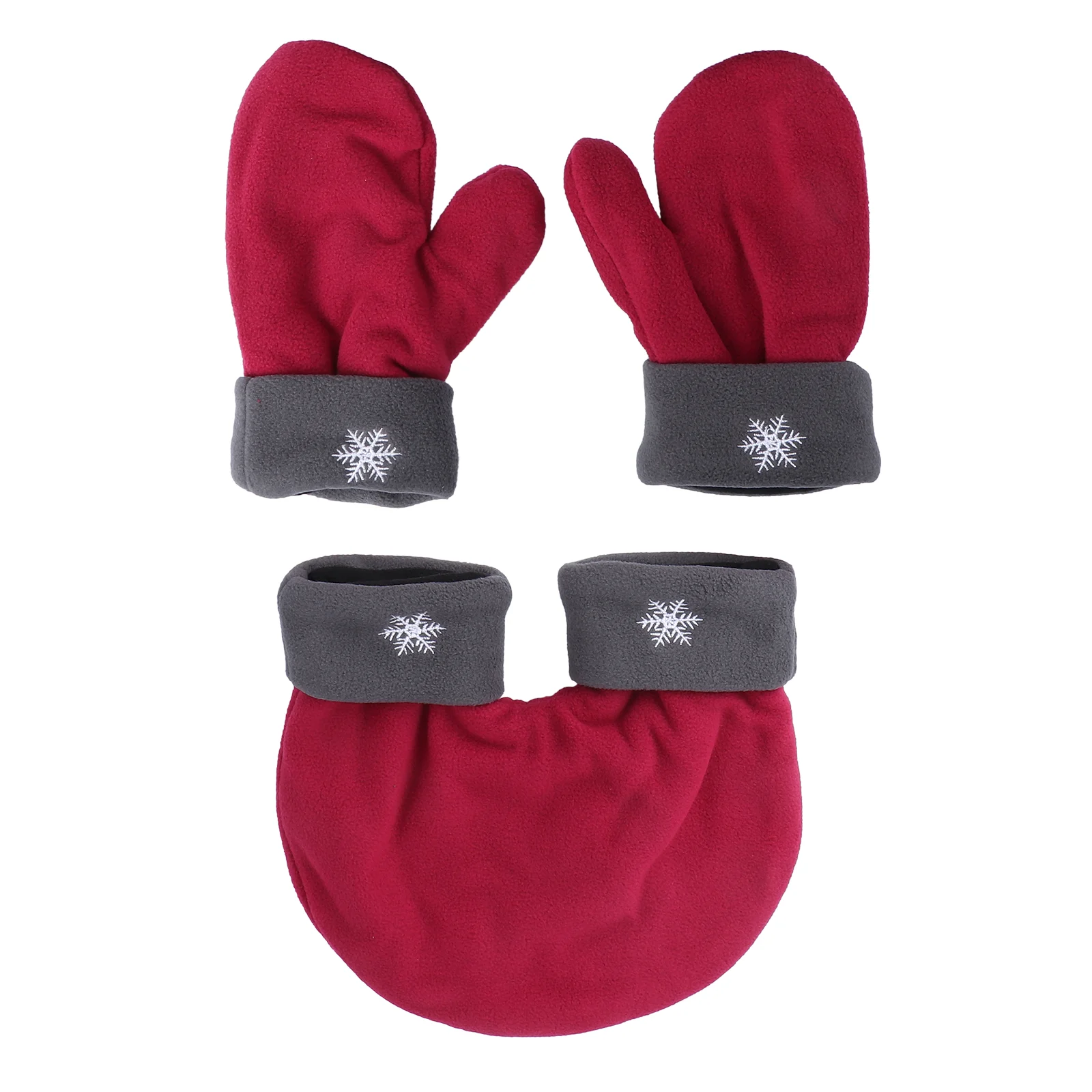 

3pcs Couple Gloves Polar Fleece Lovers Winter Thicken Warm Glove Sweethearts Christmas Gift Romantic Couples Mittens (Red)