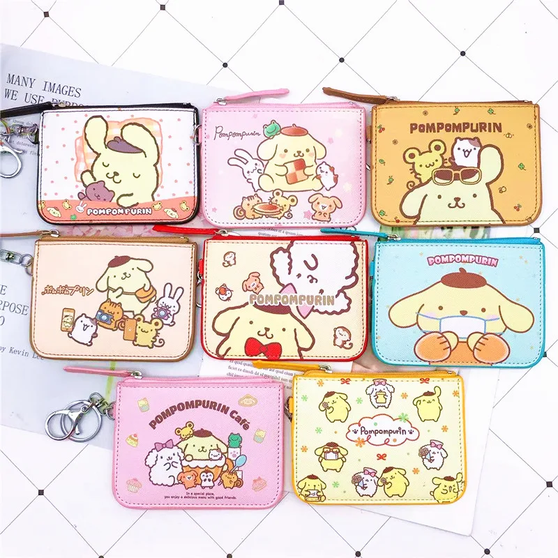 

Hello Kitty Purse Coin Pouch Clutch Bag Kids Purses Cute Wallet Sanrio Pompompurin Key Ring Card Holder Pures Bags Mini Purse