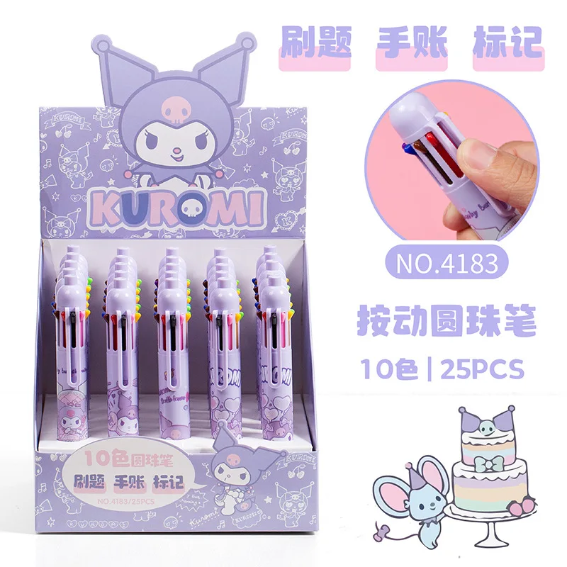 

Sanrio 10Colors Multicolor Neutral Pen Kawaii Kuromi Students Stationery Cute Take Notes Sign Ball Pens Anime Girls Kids Gifts
