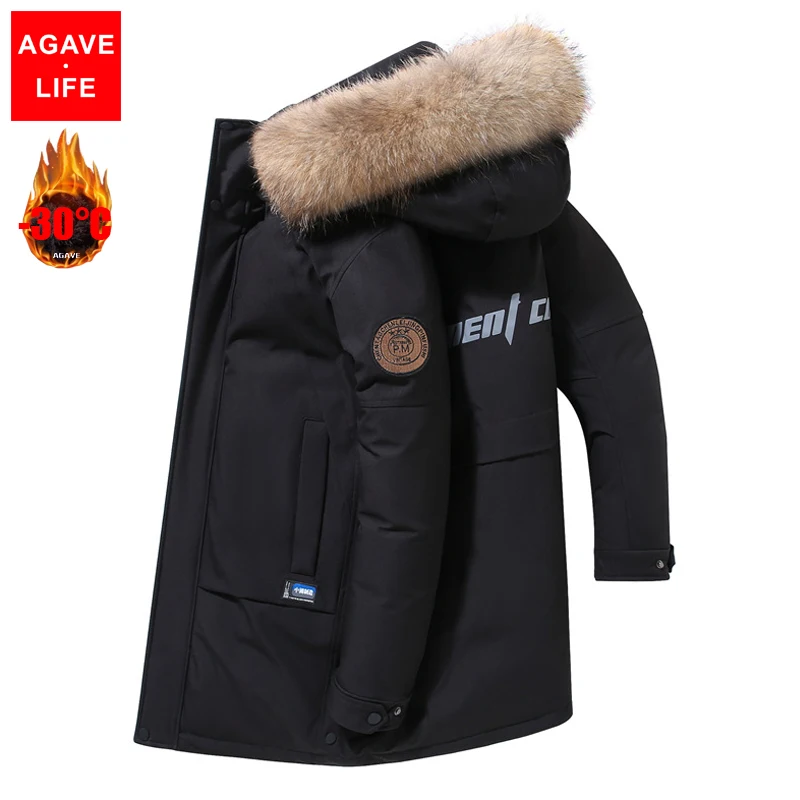 -30 Degree Winter Men's Down Jackets Male Hooded Clothing Thick Clothes Fox Fur Collar Coats Warm Parkas Ropa Hombre Men Jacket