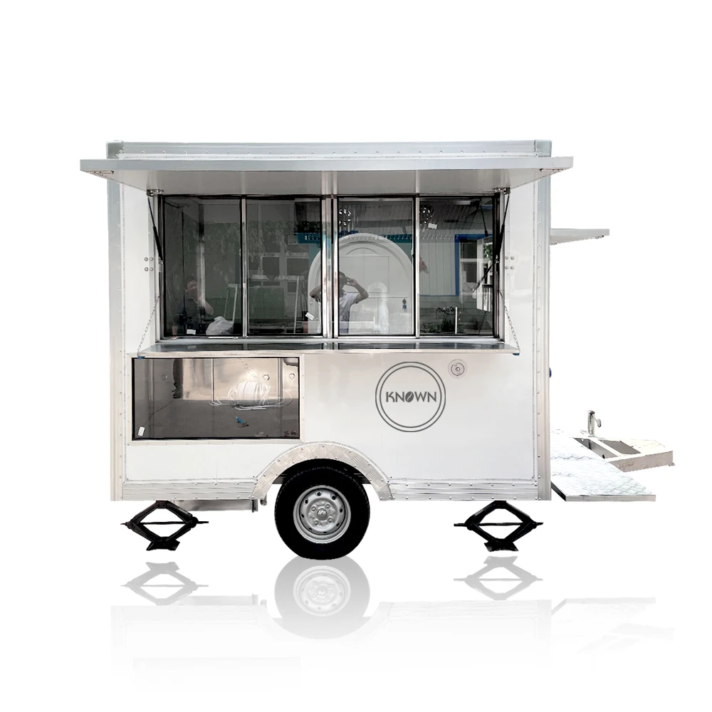 

Snack Mobile Customize Cooking Trailer Cart Hot Dog Pizza Van Ice Cream Food Kiosk Towable Kiosk for Sale in USA