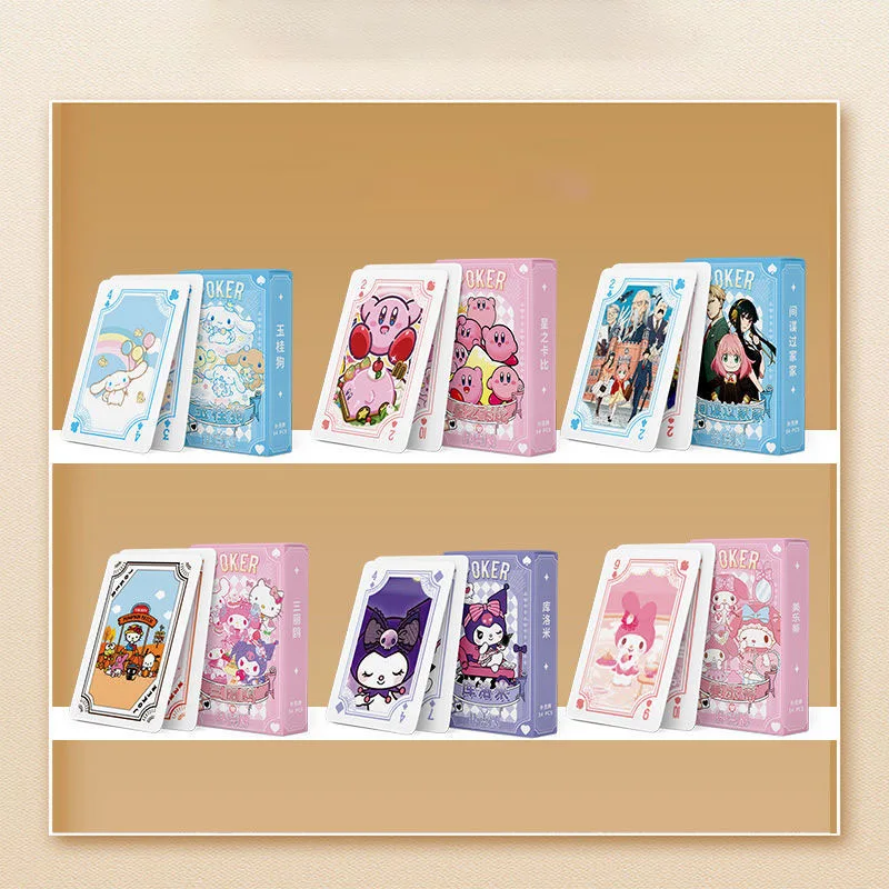 

Kuromi Playing Cards Sanrio Exquisite Gifts My Melody Cinnamoroll Kitty Cartoon Creative Card Game Props Gifts for Friends
