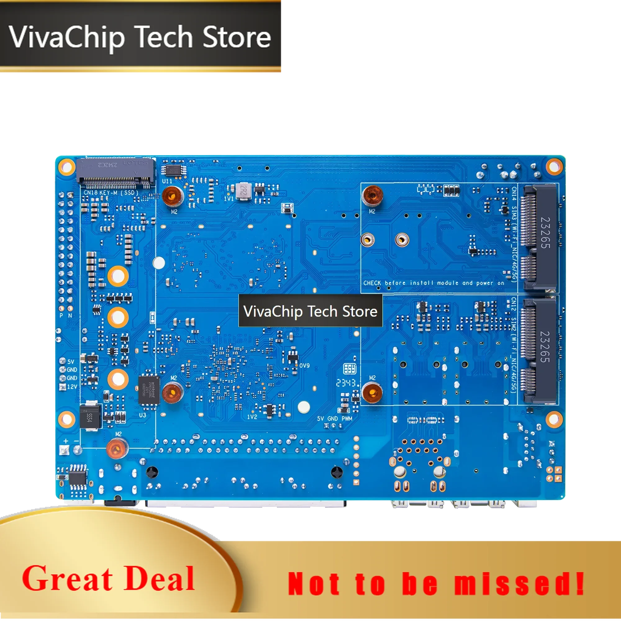 Фото VivaChip TechBanana Pi BPI-R4 4 ГБ DDR4 8 ГБ EMMC MediaTek MT7988A (Filogic 880) Четырехъядерный процессор Arm Cortex-A73, одноплатный компьютер с флеш-памятью №1