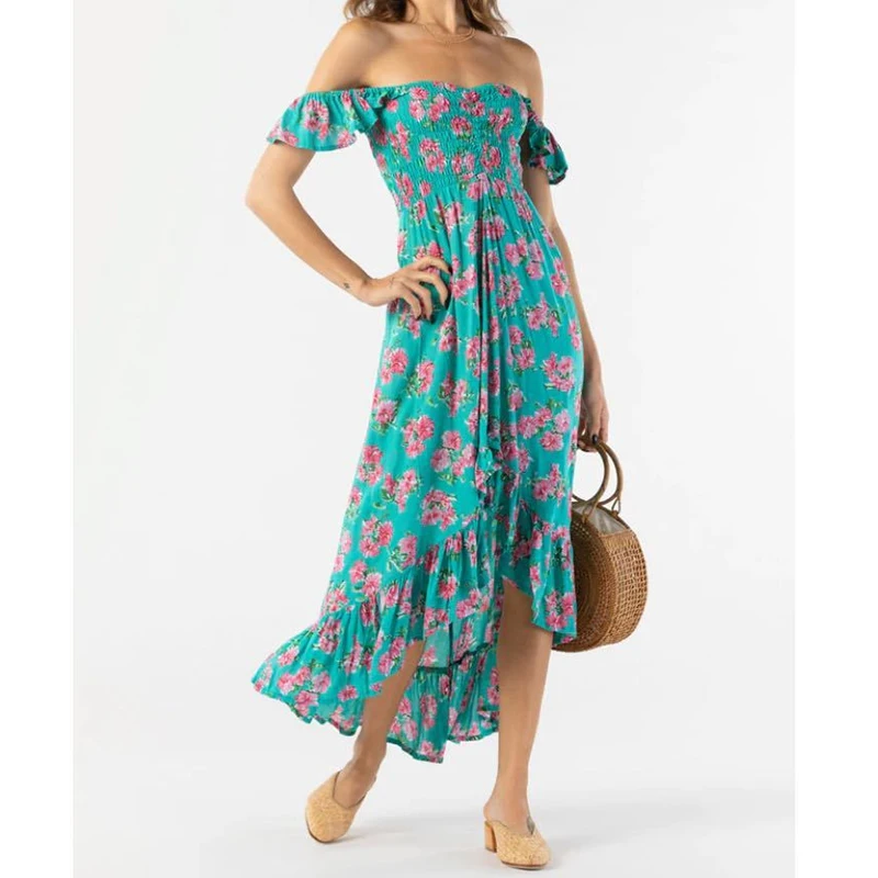 

Runway Designers Elegant Ruffles Summer Dress Women 2022 Vintage Printed Chiffon Dress Vestido Feminino