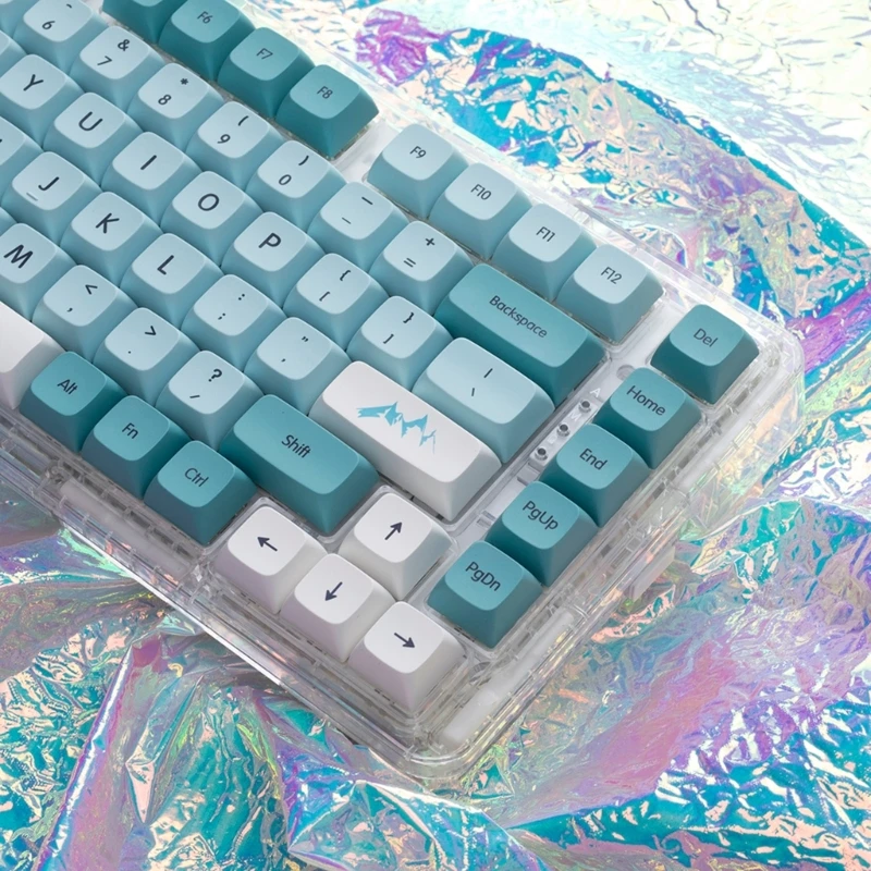 Колпачки для клавиш PBT сине-белые 125 профиль XDA тема айсберга сублимационная