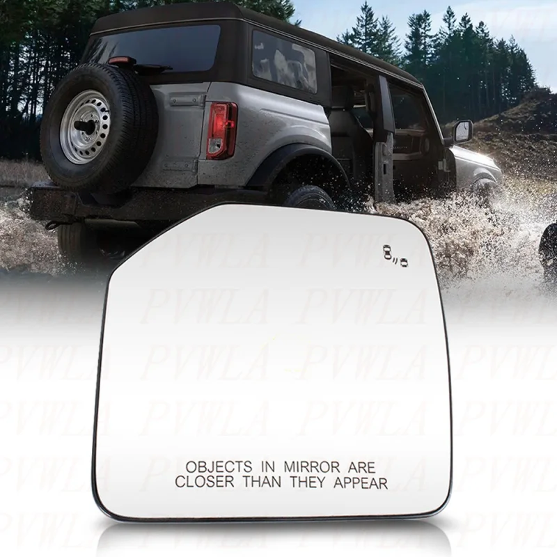 

Для Ford BRONCO 2021 2022 2023 2024, правое боковое заднее зеркало с подогревом, стекло, автомобильные аксессуары