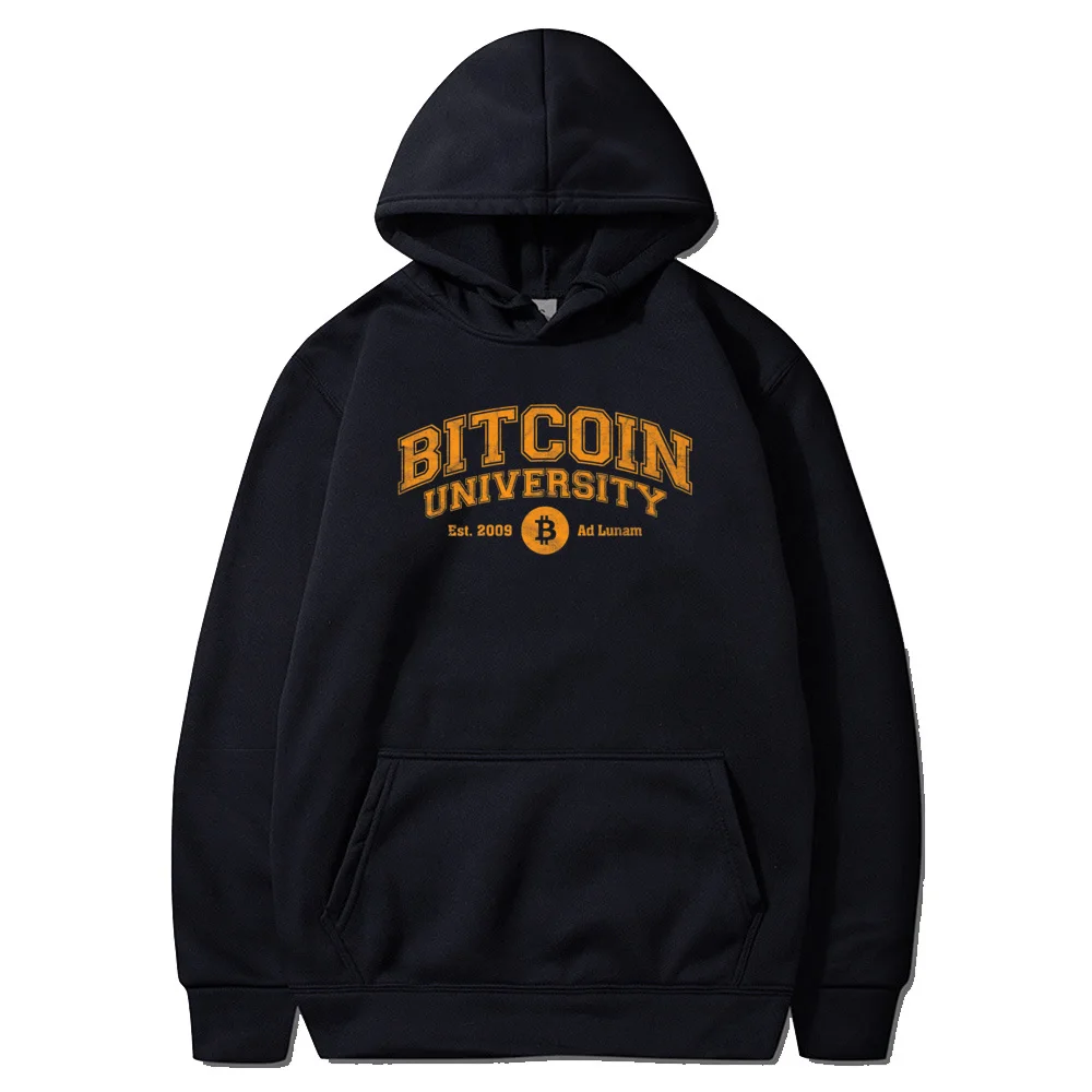 

Bitcoin University To The Moon Funny Distressed College BTC Premium Hoodies Young Plain Casual Hoodie Sweatshirts