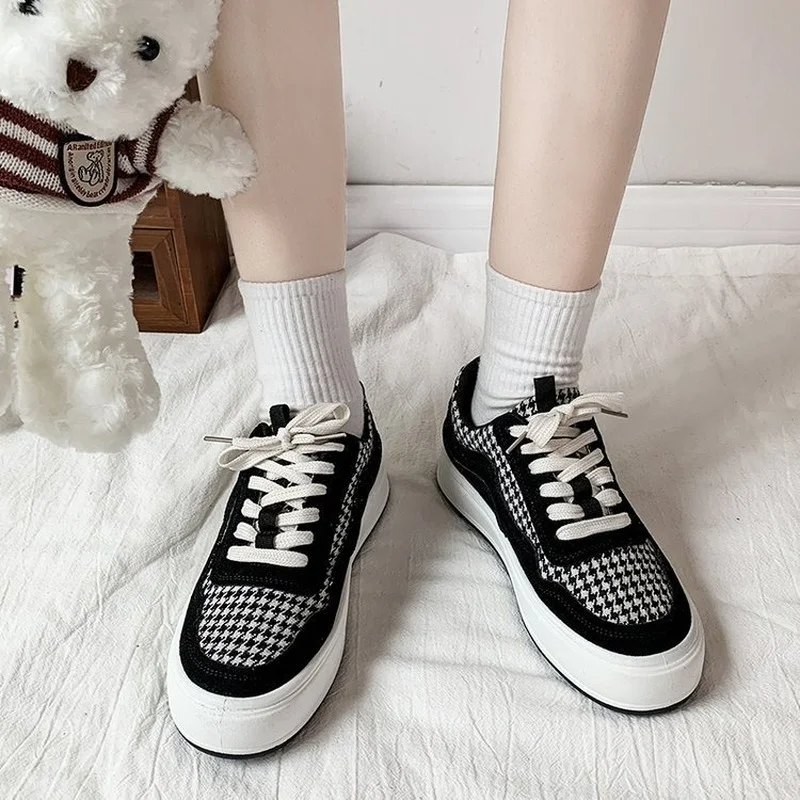 2022 Spring New Fashion Sneakers Women Canvas Casual Ladies Sneakers Color Matching Sports Running Platform Shoes Female