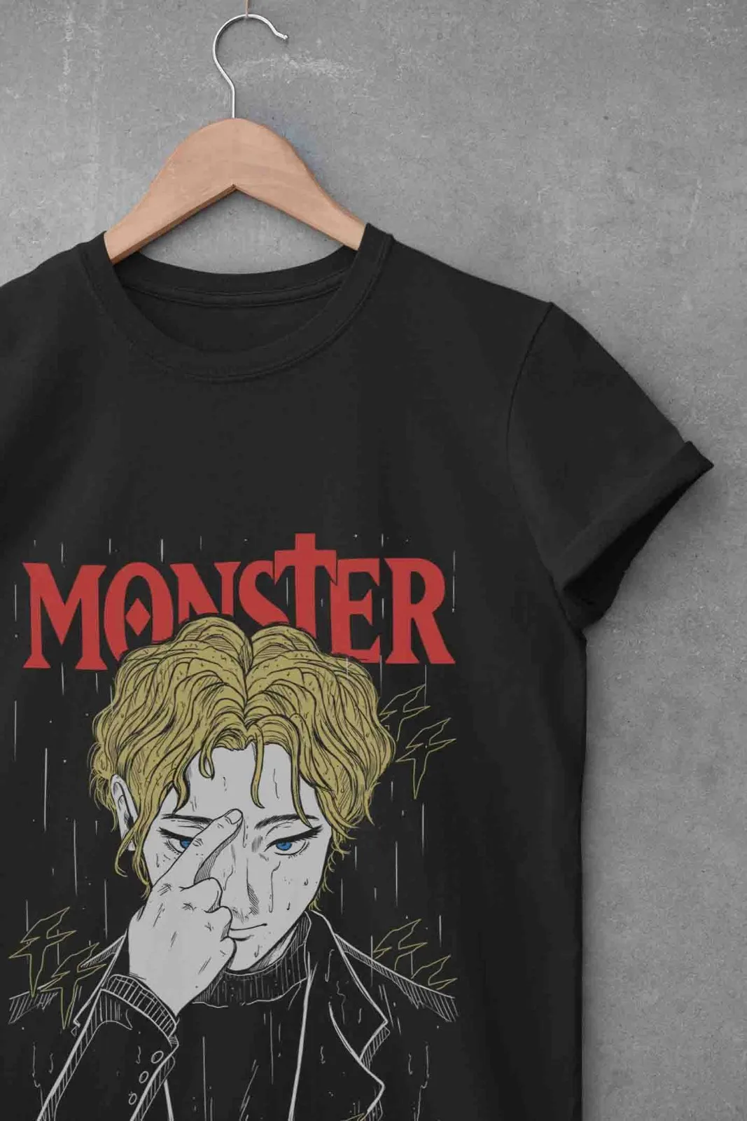Фото Футболка Monster, футболка Tenma, футболка Johan Liebert, топ Lunge, футболка Dieter Dark в стиле аниме. №3