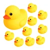 10pcs Baby Bath Toy Cute Little Yellow Duck with Squeeze Sound Soft Rubber Float Ducks Play Bath Game Fun Gifts for Children 6