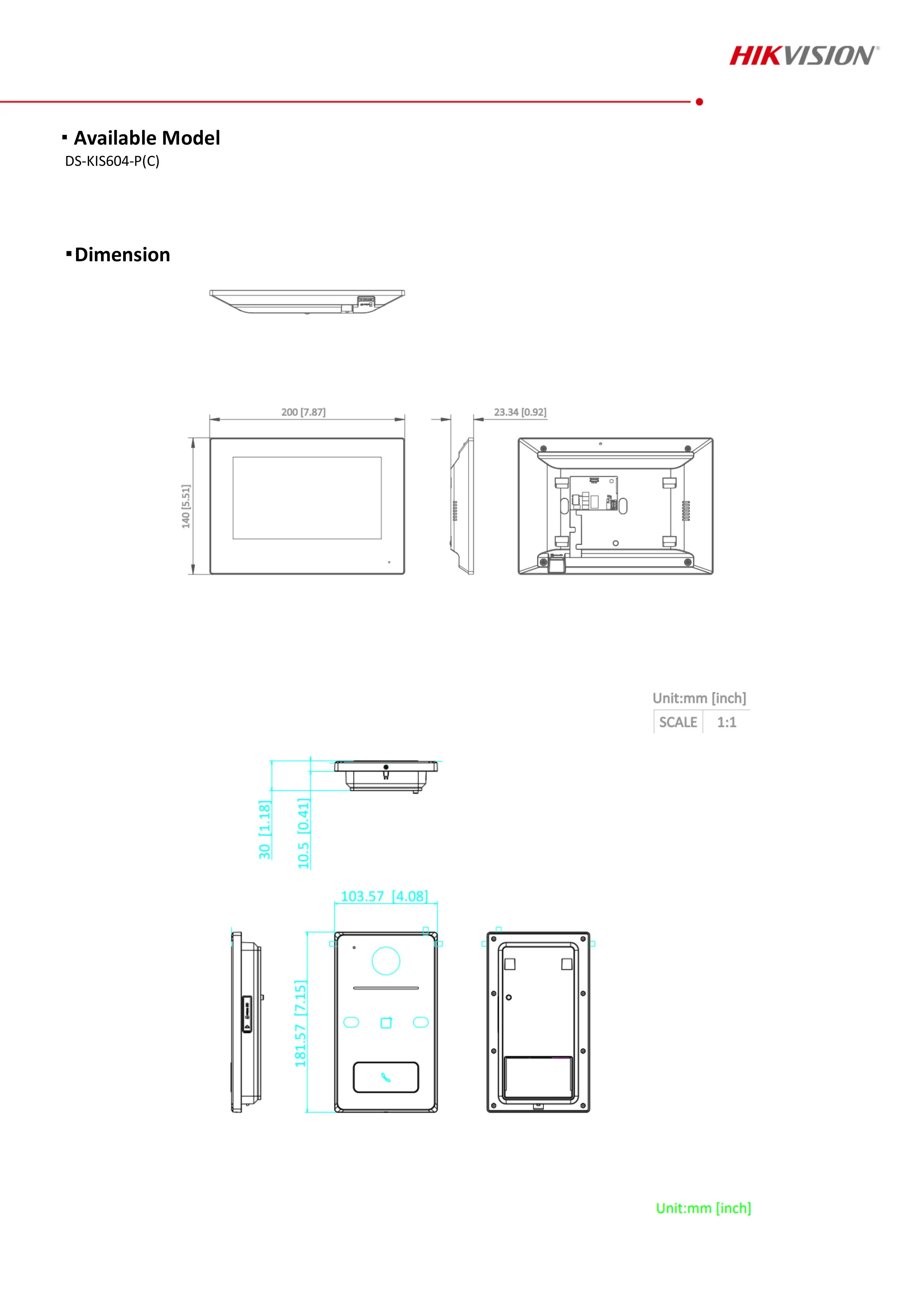 Видеодомофон Hikvision DS-KIS604-P(C) 7'', 2 МП, Wi-Fi, PoE, двусторонняя аудиосвязь, ИК ночное видение, IP65, для домашней безопасности (art.: 3920d9b188ce7) - 3920d9b188ce7