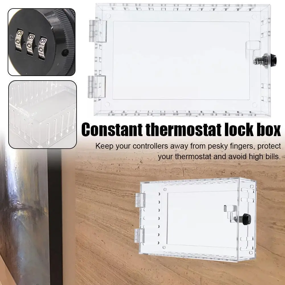 

All Around Large Universal Thermostat Lock Box With Combination Lock Clear Thermostat Guard For Wall Fits Thermostats With Y6S5