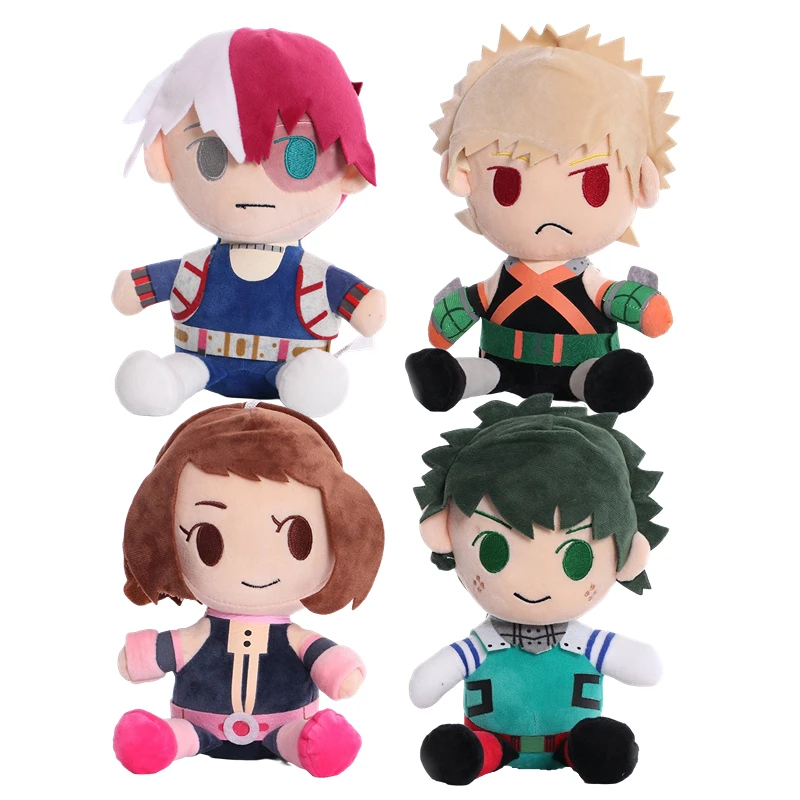 

24cm Japan Anime My Hero Plush Stuffed Toys Bakugo Katsuki Midoriya Izuku Uraraka Ochaco Cartoon Figure Doll Kids Birthday Gifts