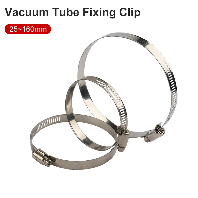 

25~160mm Stainless Steel Drive Hose Clamp Adjustable Three-Gear Worm Hose Hoop Fixed Clamp Spring Cramps