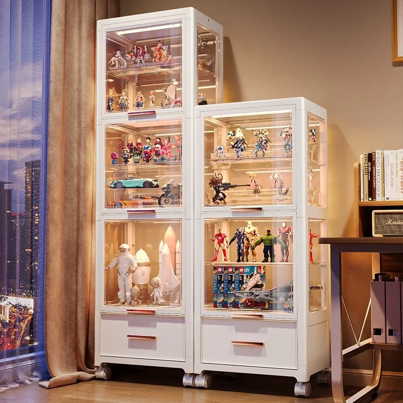 Шкаф для витрин Lego ручной работы с лампой стойка хранения подарков домашняя